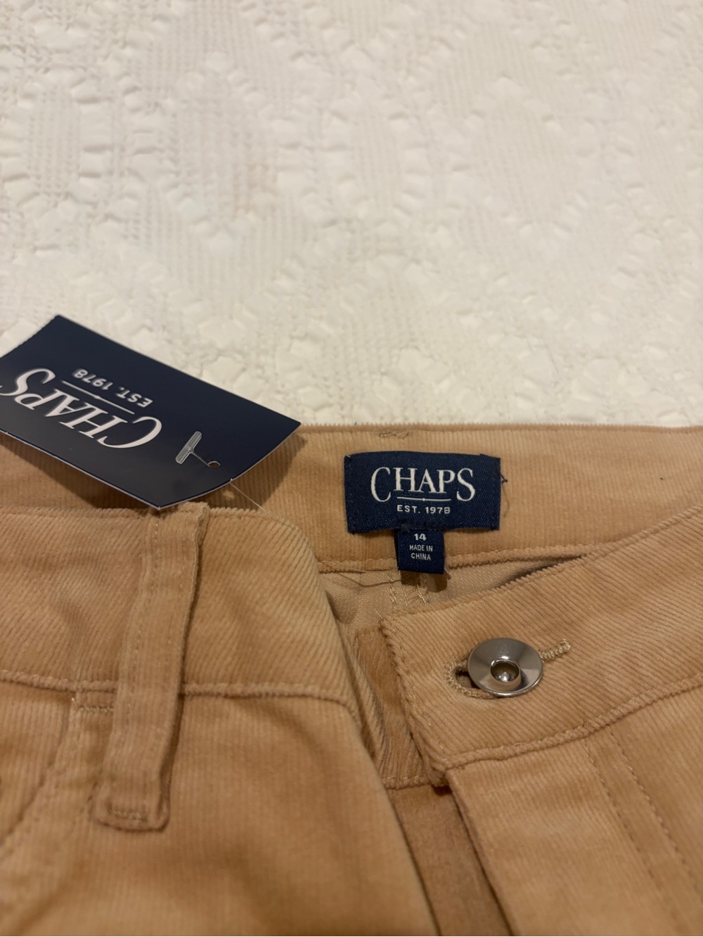 NWT CHAPS Tan Corduroy Straight Leg Women’s Pants